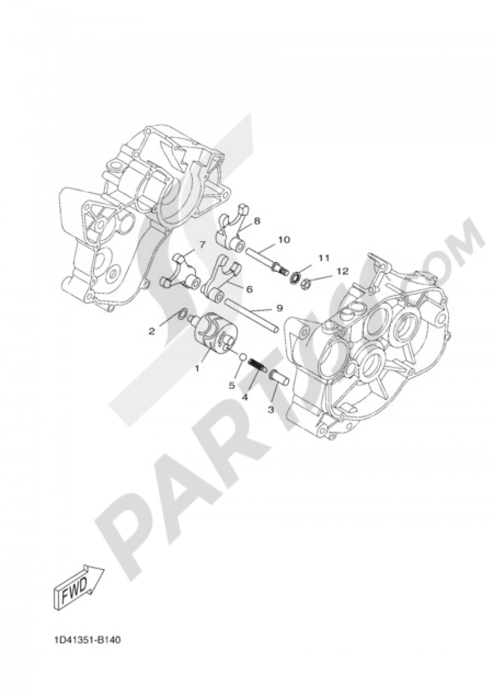 GEAR LEVER AND FORK Yamaha DT50R 2008