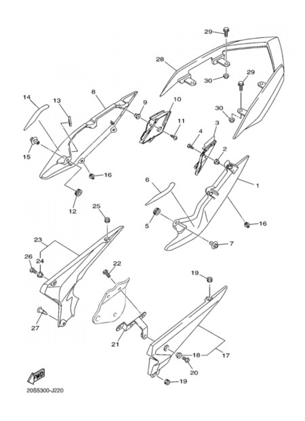 SIDE FAIRING / COWLING Yamaha XJ6 Diversion F ABS 2011