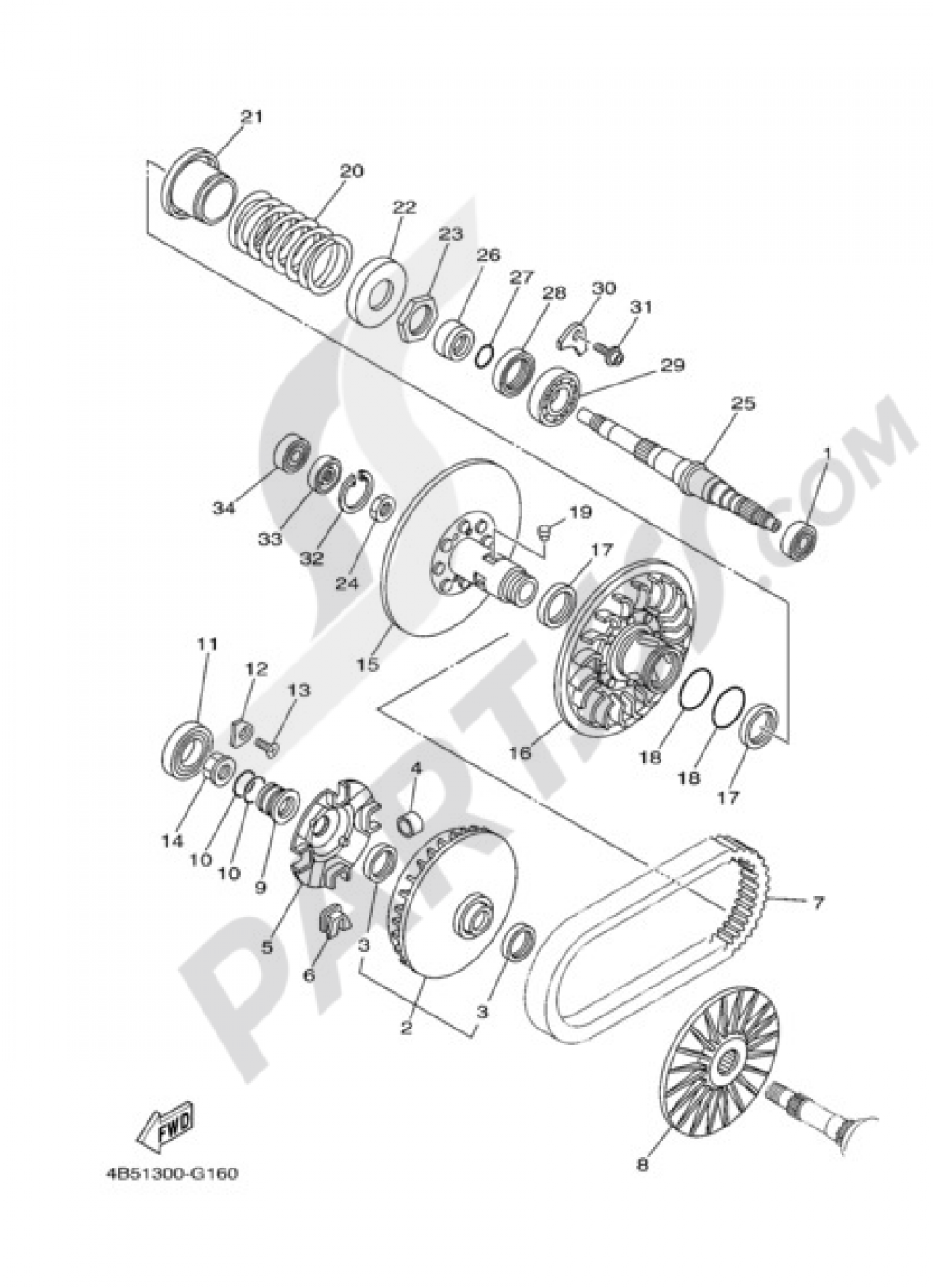 CLUTCH 2 Yamaha T-Max 2009
