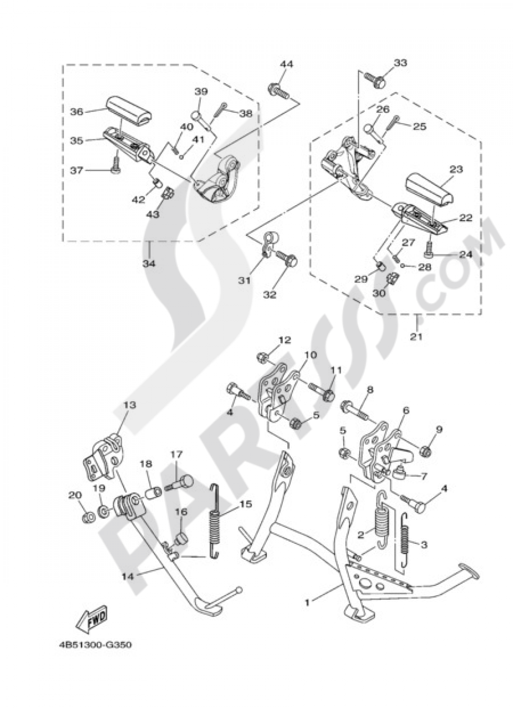 STAND & FOOTREST Yamaha T-Max 2009