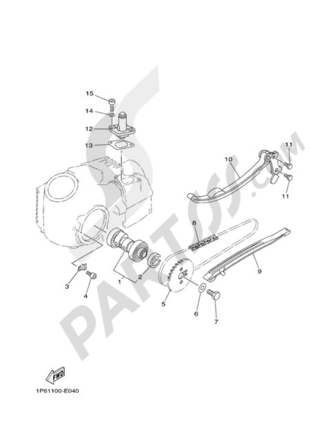 CAMSHAFT &CHAIN Yamaha TT-R50E 2010
