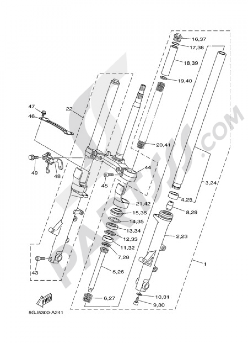 FRONT FORK Yamaha T-Max 2002