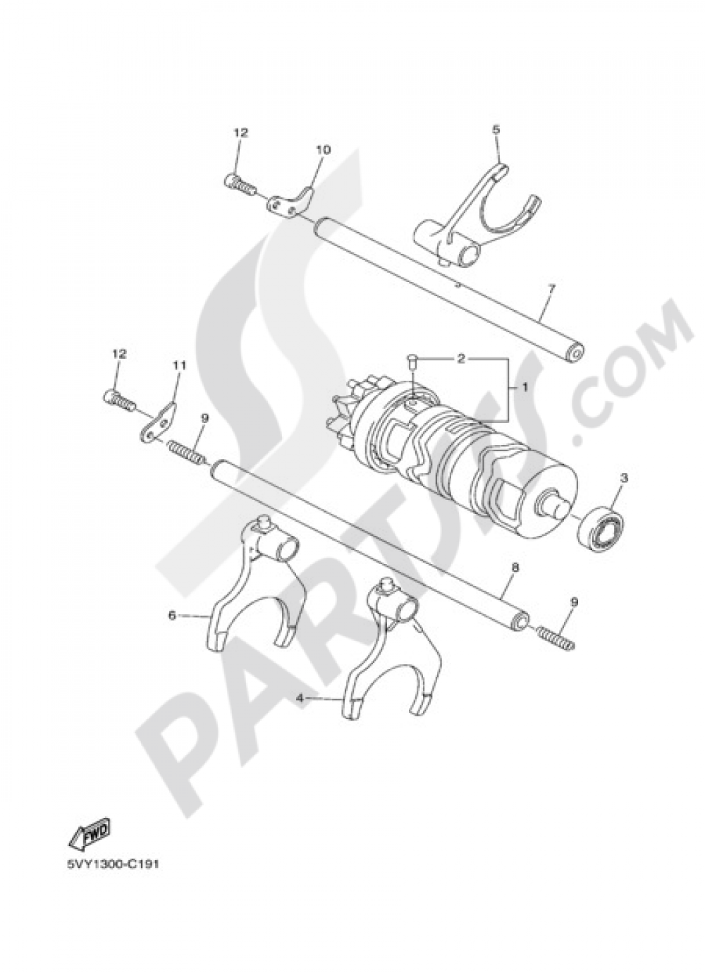 GEAR LEVER AND FORK Yamaha Fazer8 2011