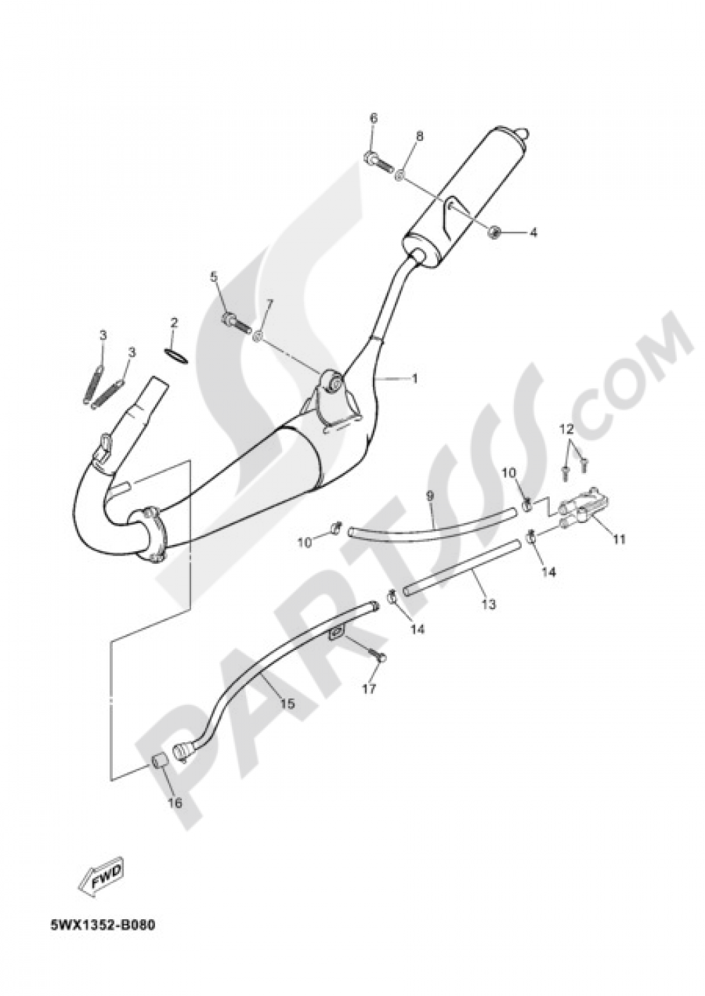 EXHAUST Yamaha TZR50 2005