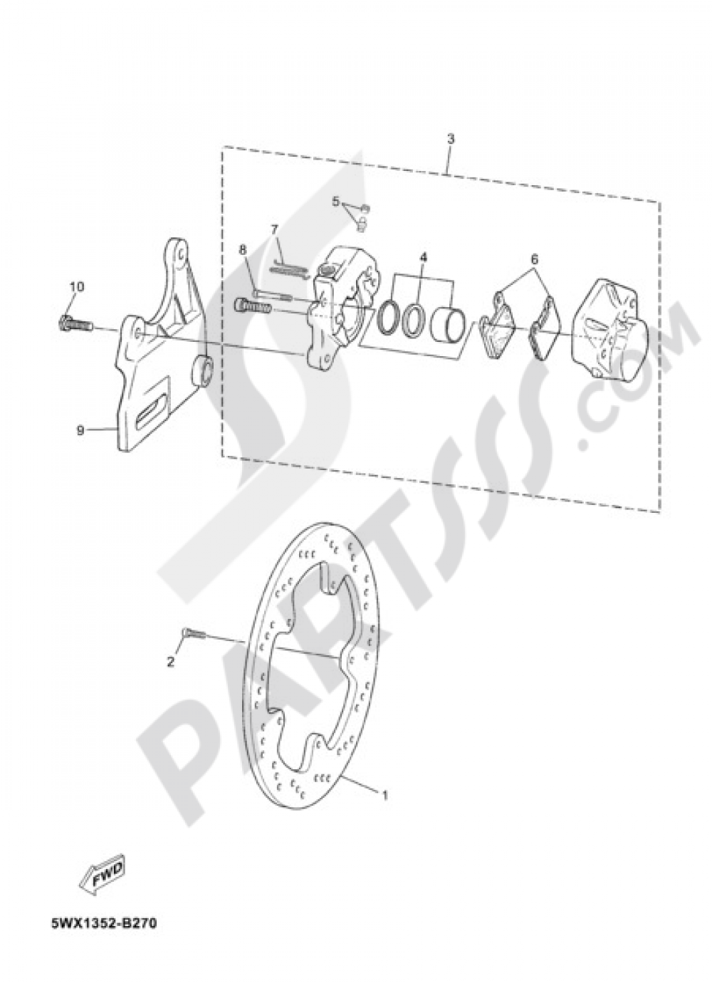 REAR BRAKE CALIPPER Yamaha TZR50 2005
