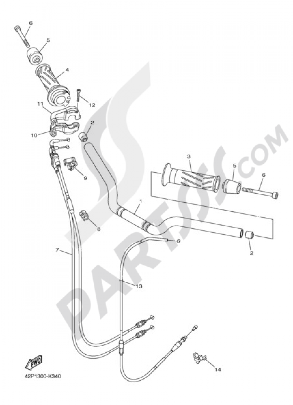 HANDELBAR AND CABLES Yamaha Fazer8 ABS 2011