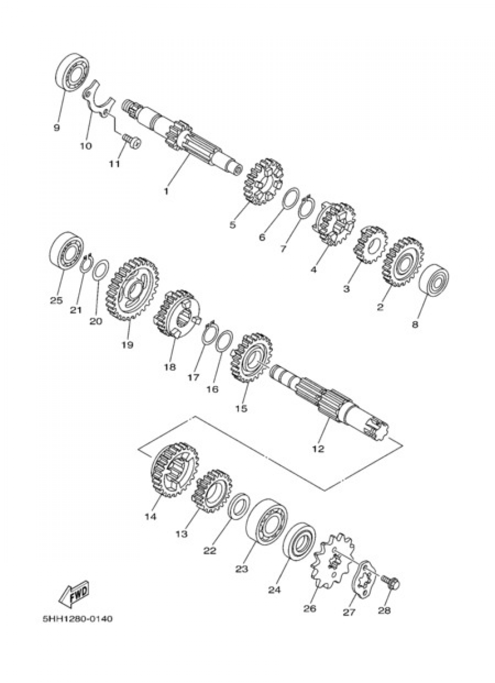 TRANSMISSION Yamaha XT125R 2005