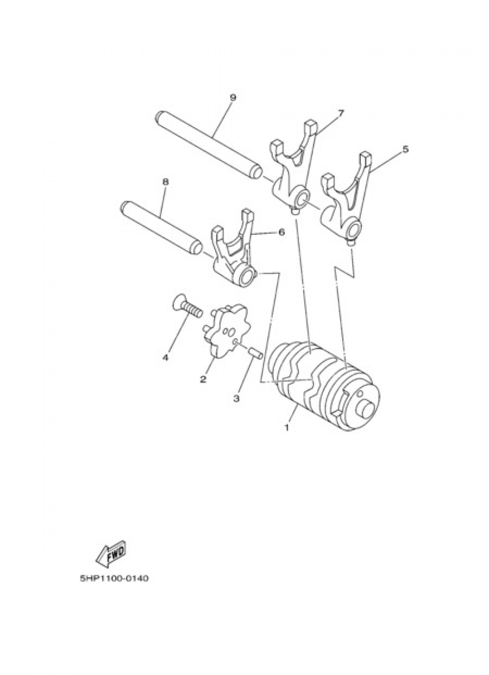 SHIFT CAM & FORK Yamaha XT125R 2005