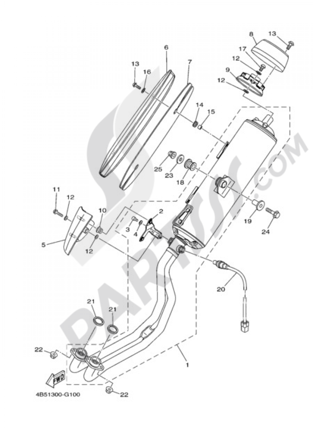 EXHAUST Yamaha T-Max 2008
