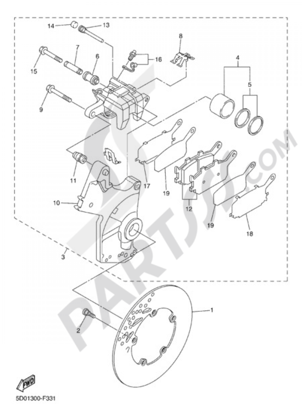 REAR BRAKE CALIPPER Yamaha FZ1 ABS 2011