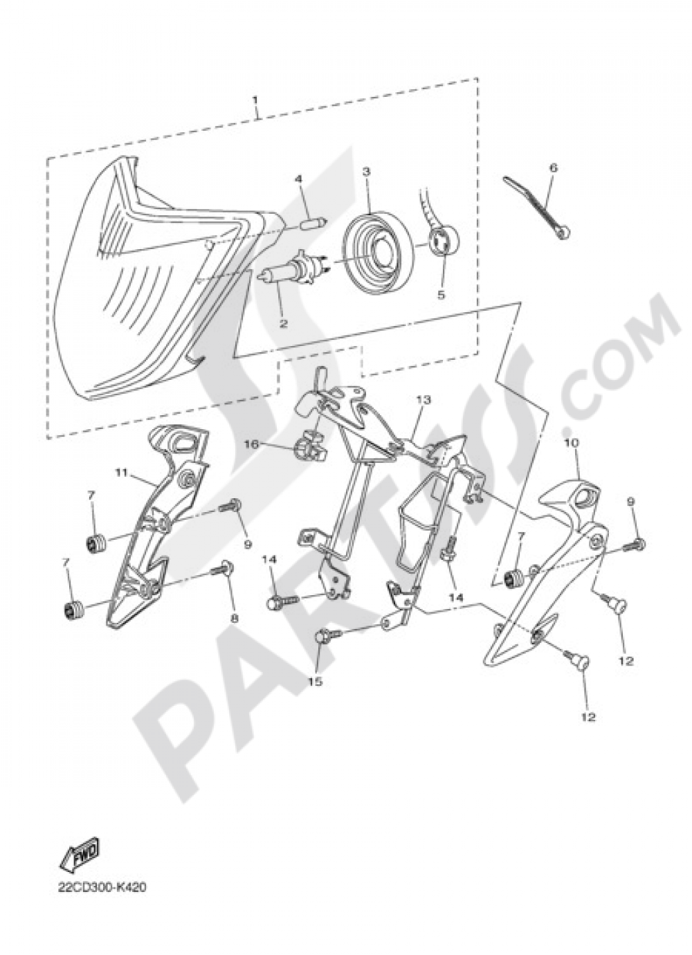 FRONT LIGHT Yamaha FZ1 ABS 2011