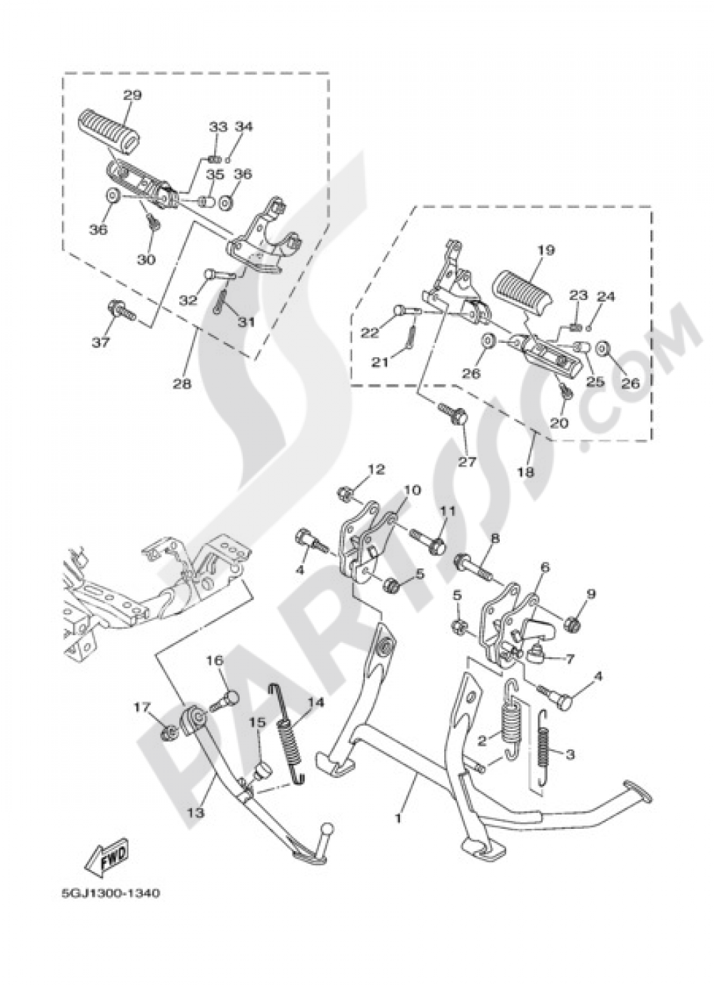 STAND & FOOTREST Yamaha T-Max 2004