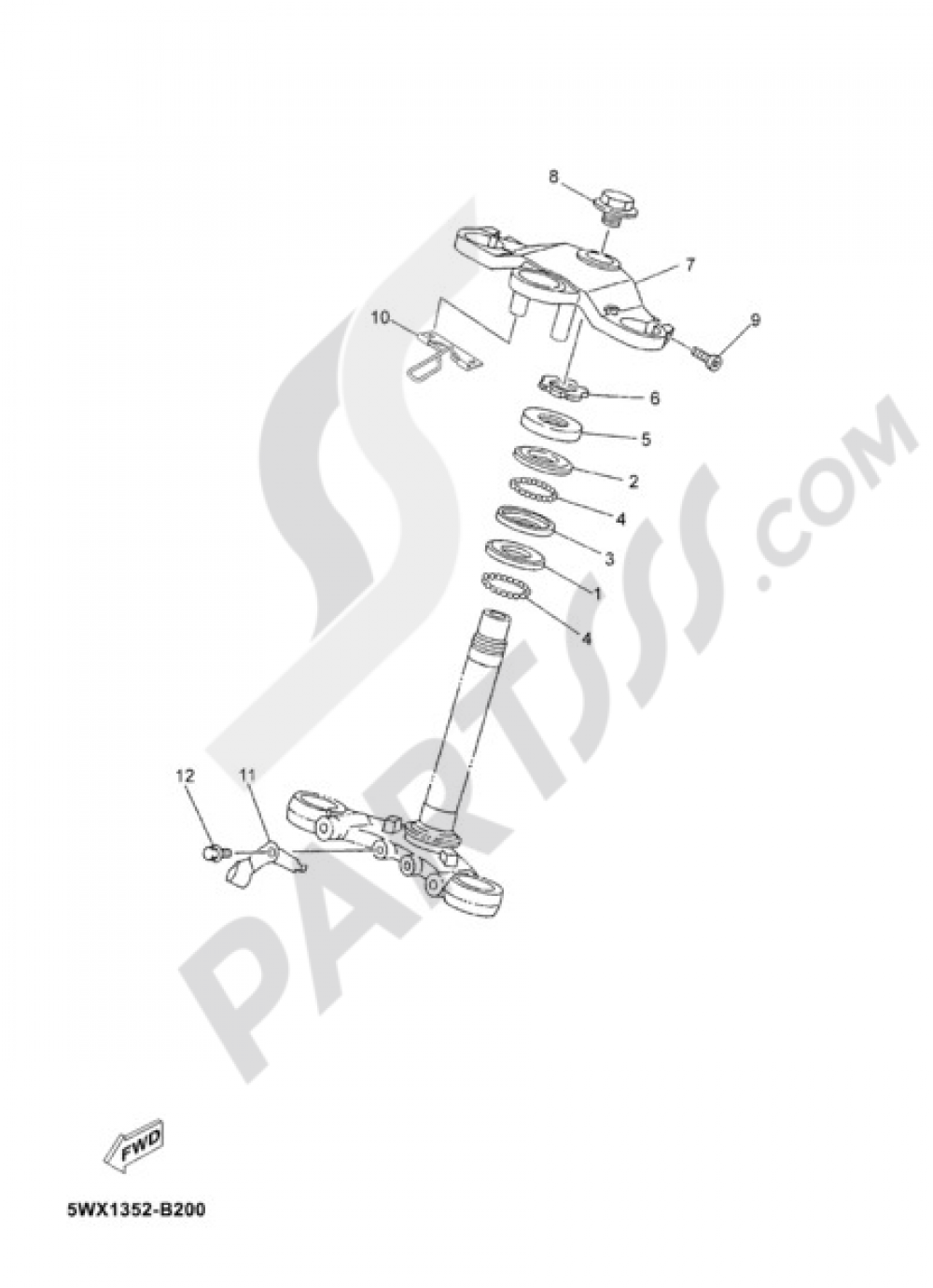 STEERING Yamaha TZR50 2010