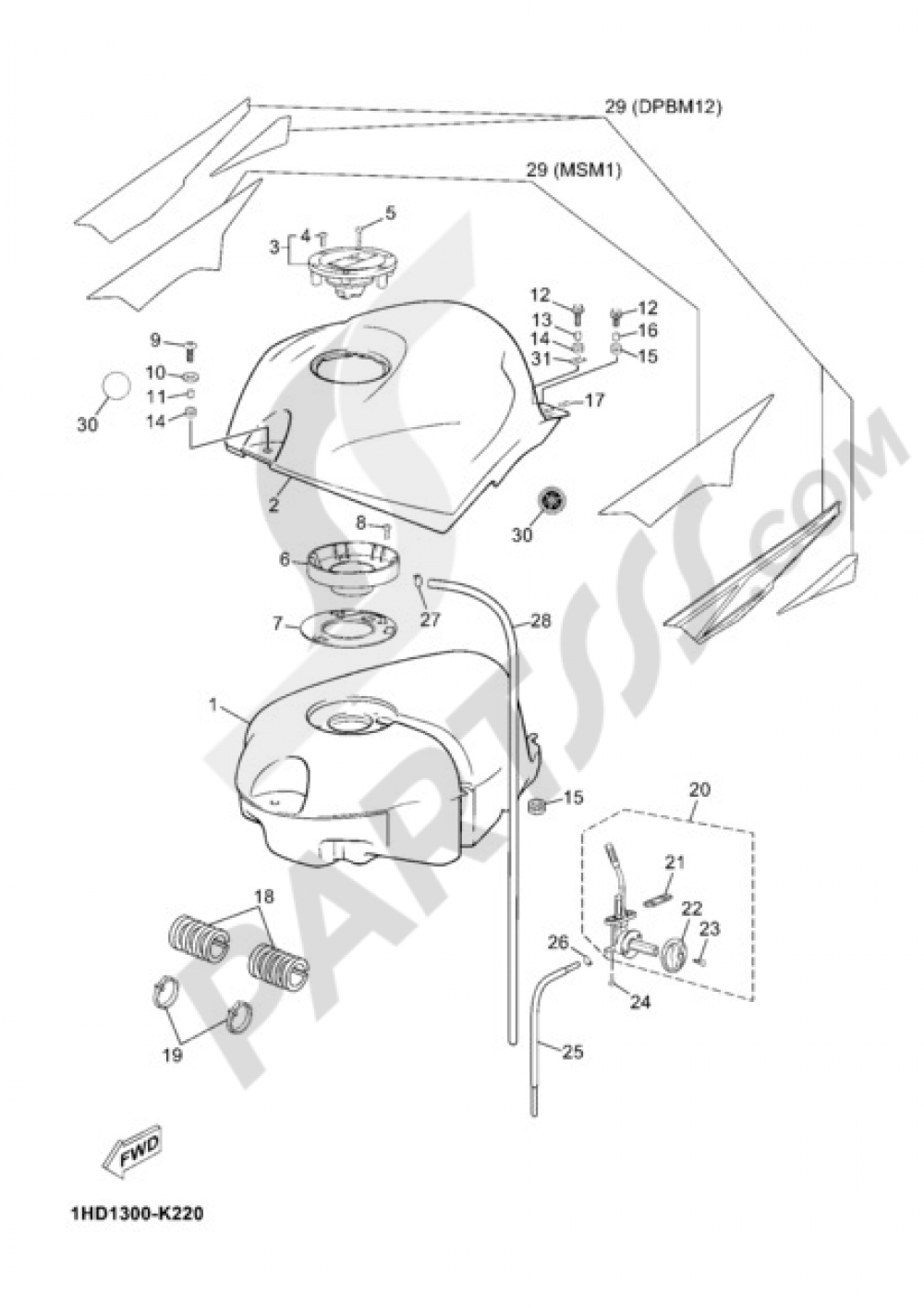 FUEL TANK Yamaha TZR50 2011