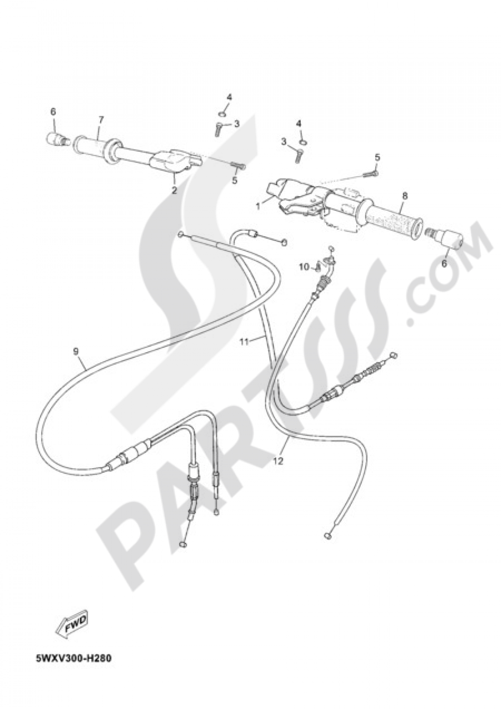HANDELBAR AND CABLES Yamaha TZR50 2011