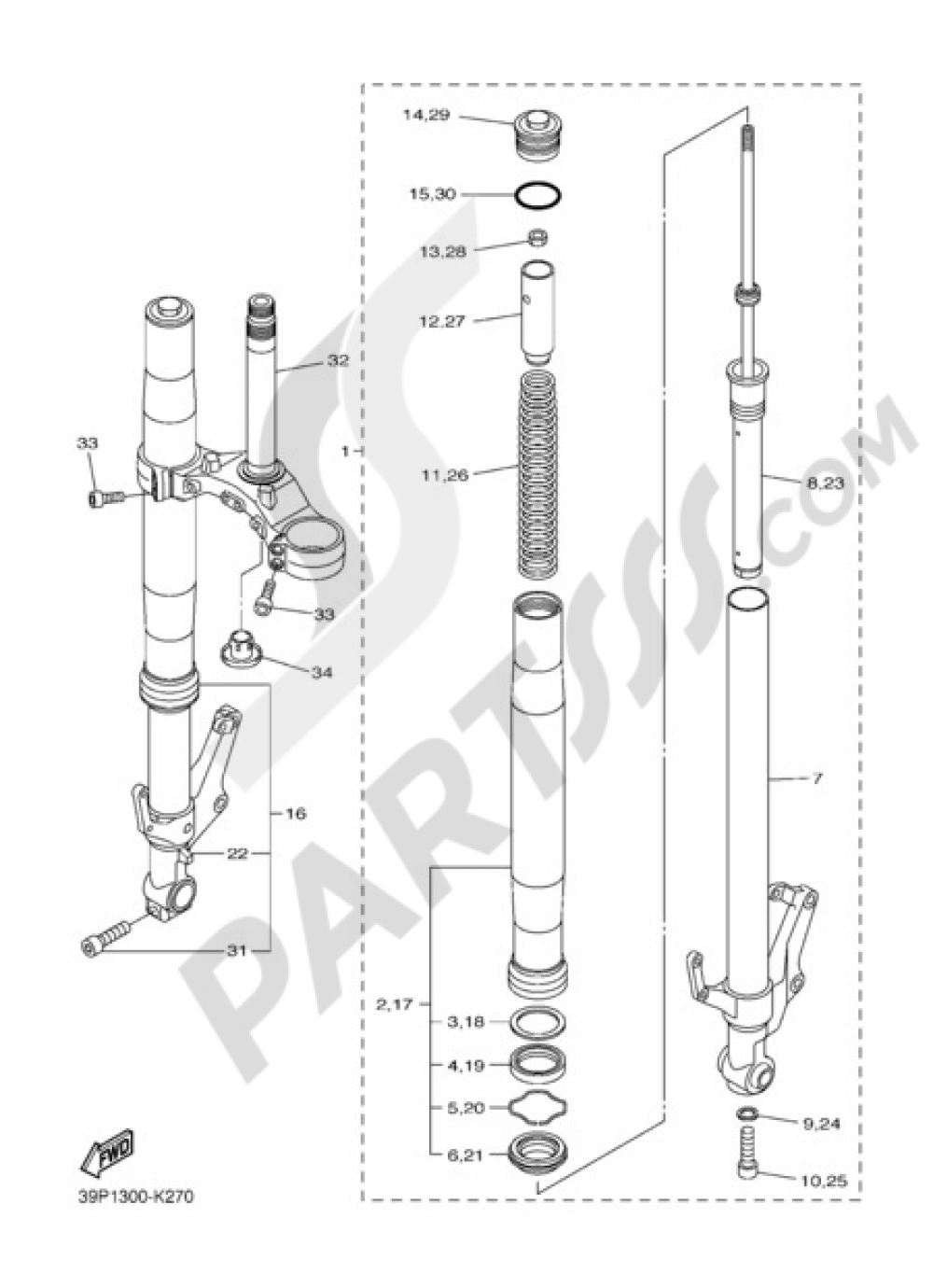 FRONT FORK Yamaha FZ8 2011
