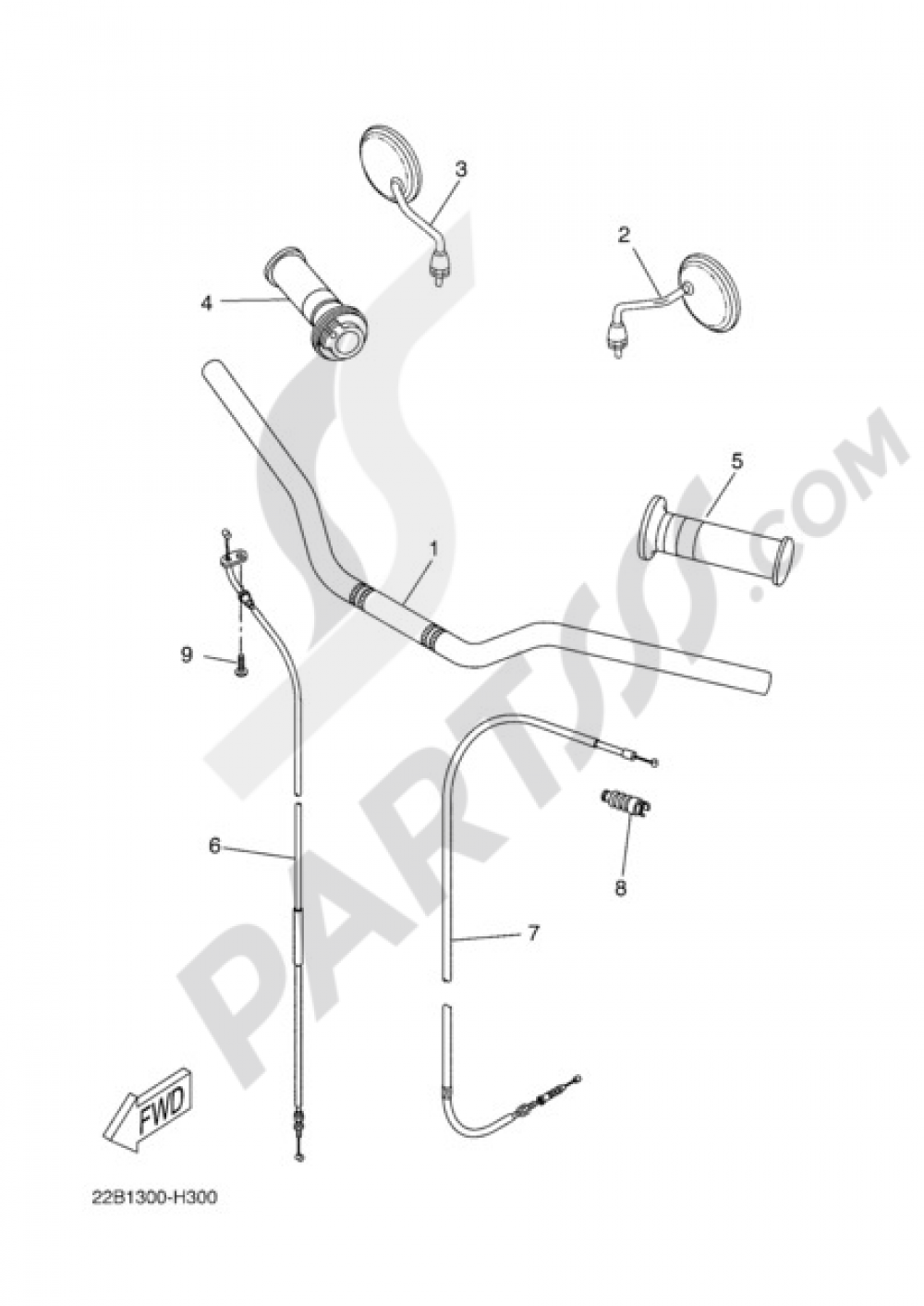 GUIDON & CABLES Yamaha WR125R 2009