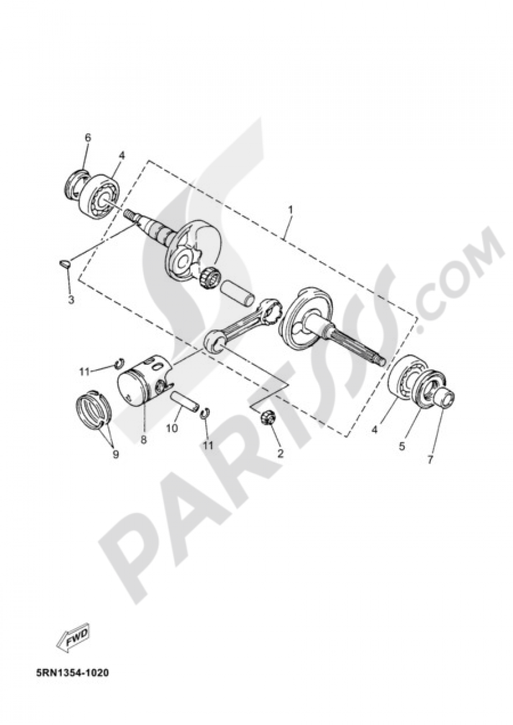 CRANKSHAFT PISTON Yamaha Jog R 2003