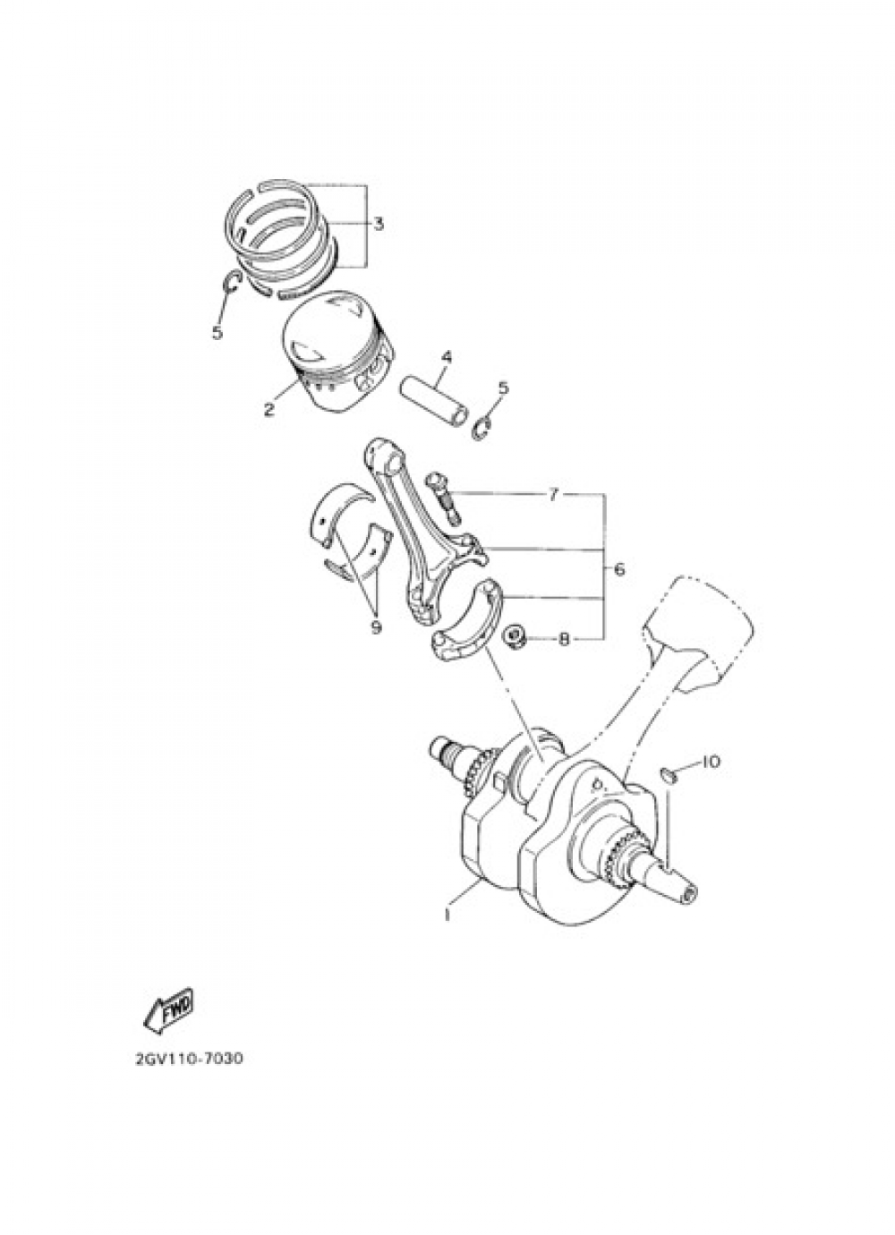 CRANKSHAFT & PISTON Yamaha XVS650A 2005