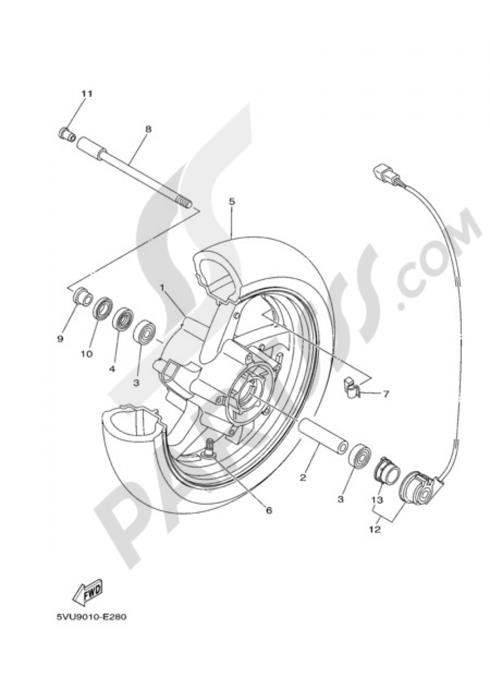 ROUE AVANT Yamaha T-Max 2006