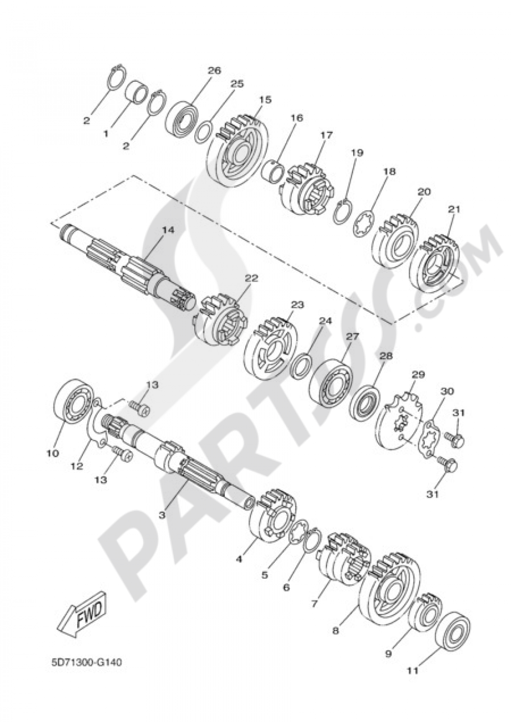 TRANSMISSION Yamaha WR125X 2010