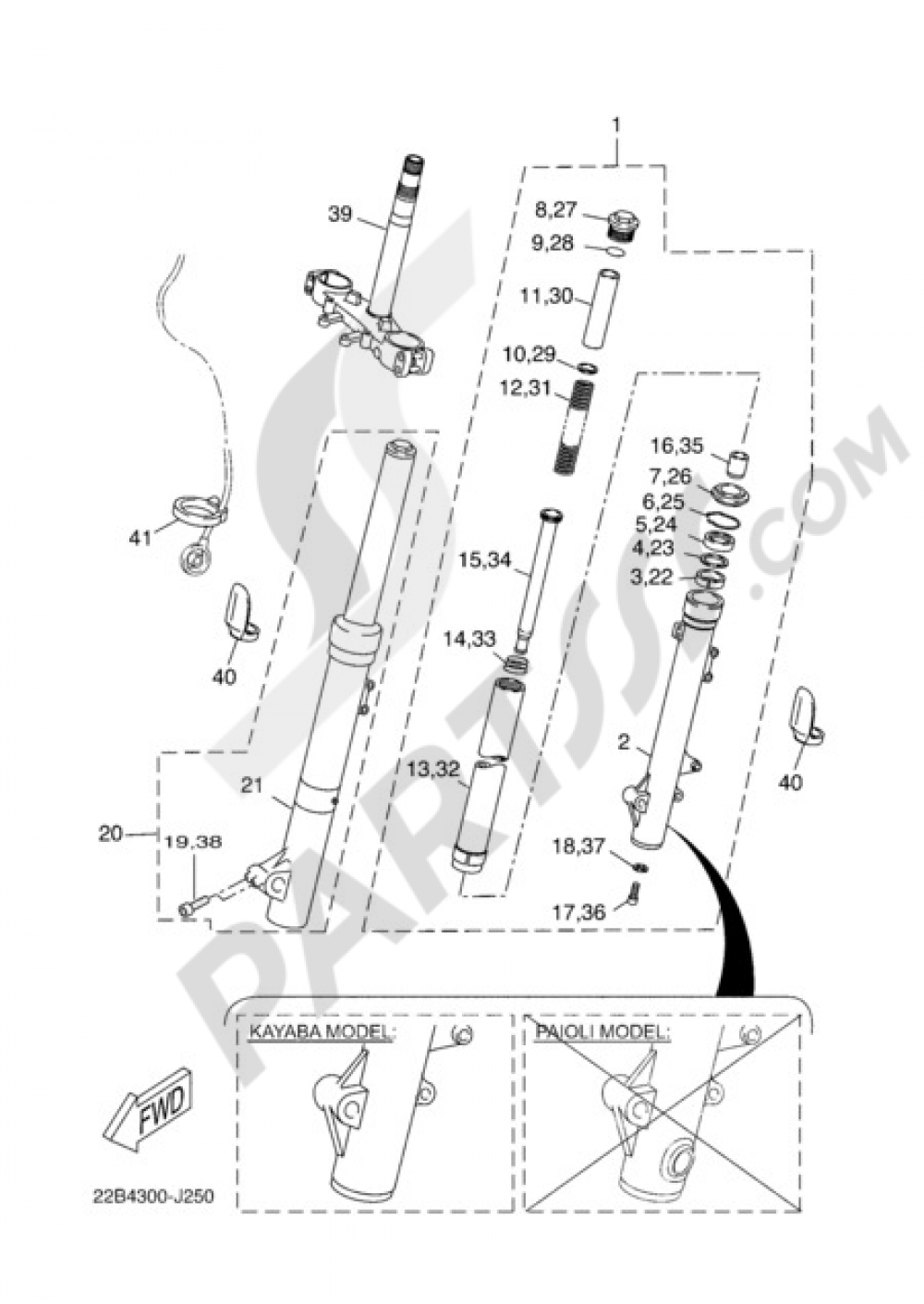 FRONT FORK 2 Yamaha WR125X 2010