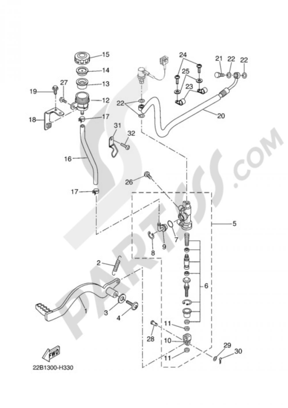 REAR MASTER CYLYNDER Yamaha WR125X 2011