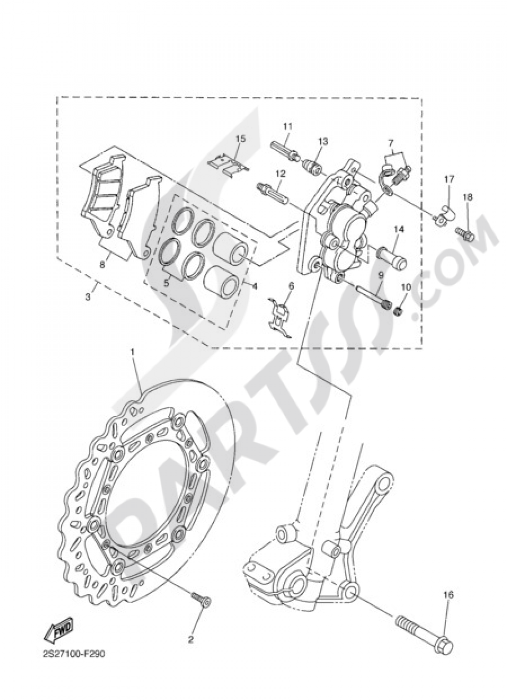 FRONT BRAKE CALIPER Yamaha WR250F 2011