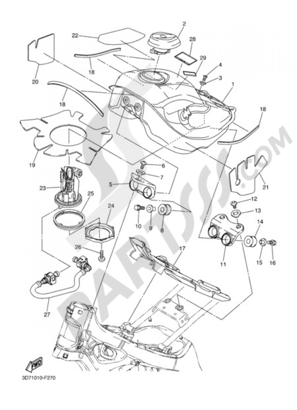 FUEL TANK Yamaha WR250X 2011