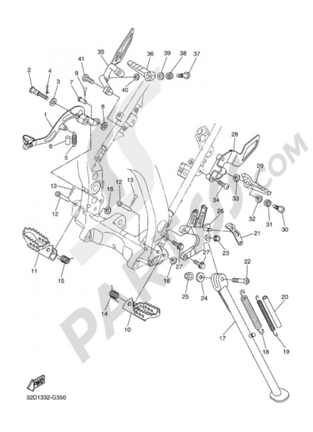 STAND & FOOTREST Yamaha WR250X 2011