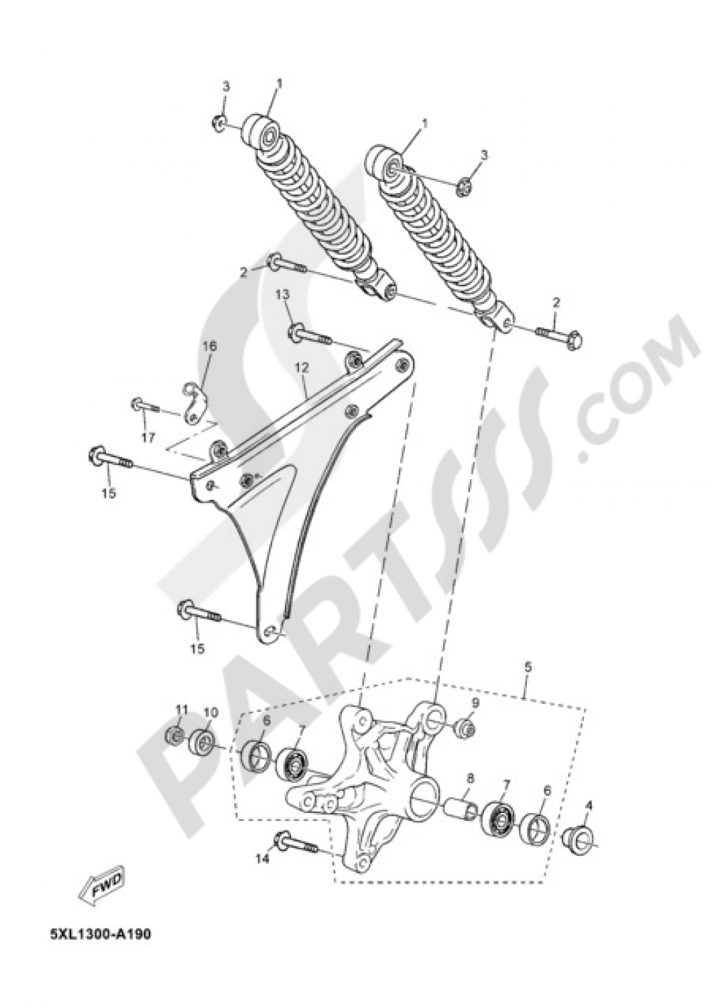 REAR ARM & SUSPENSION Yamaha Majesty 125 2003