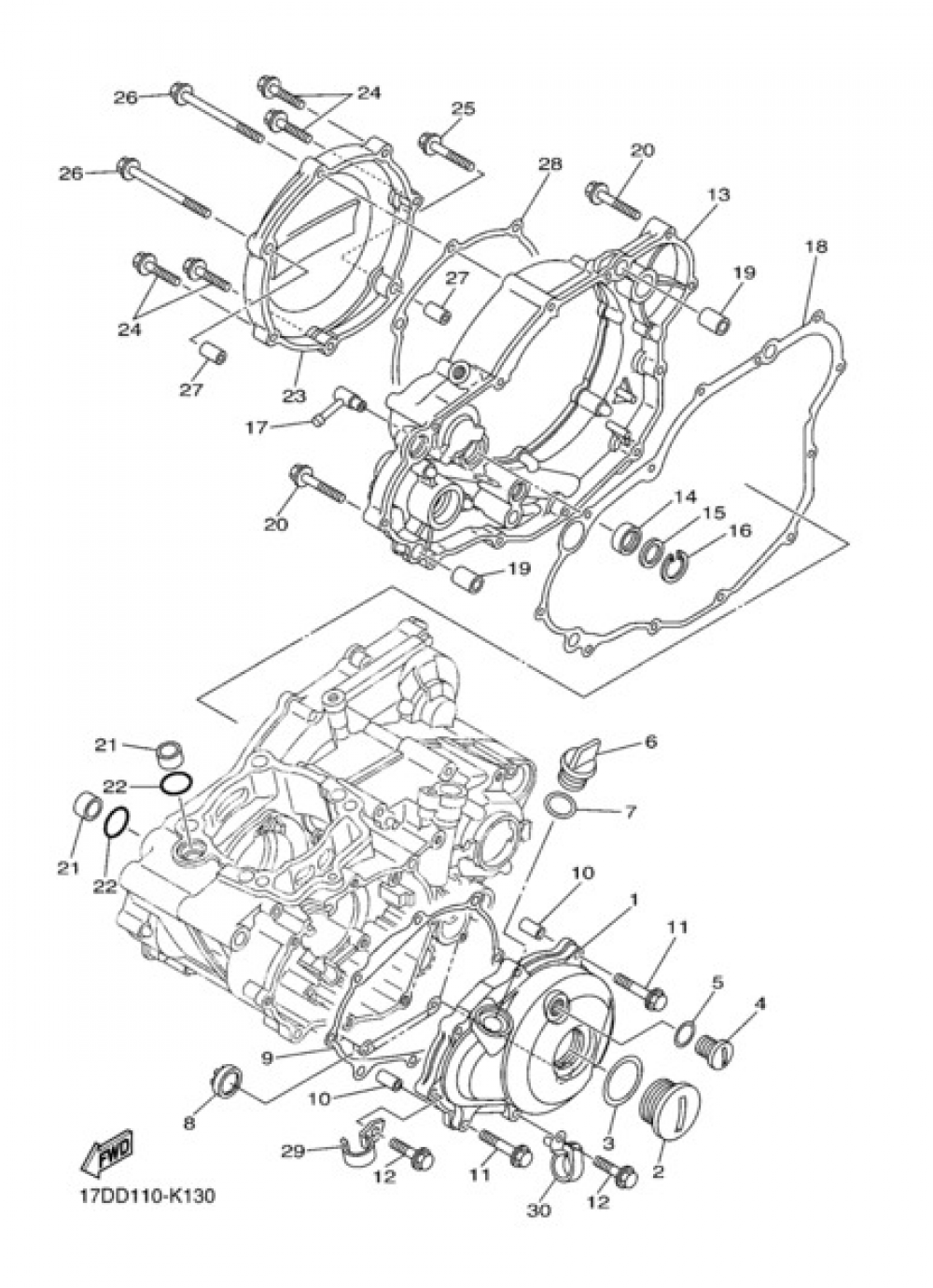 CRANKCASE COVER Yamaha YZ250F 2011