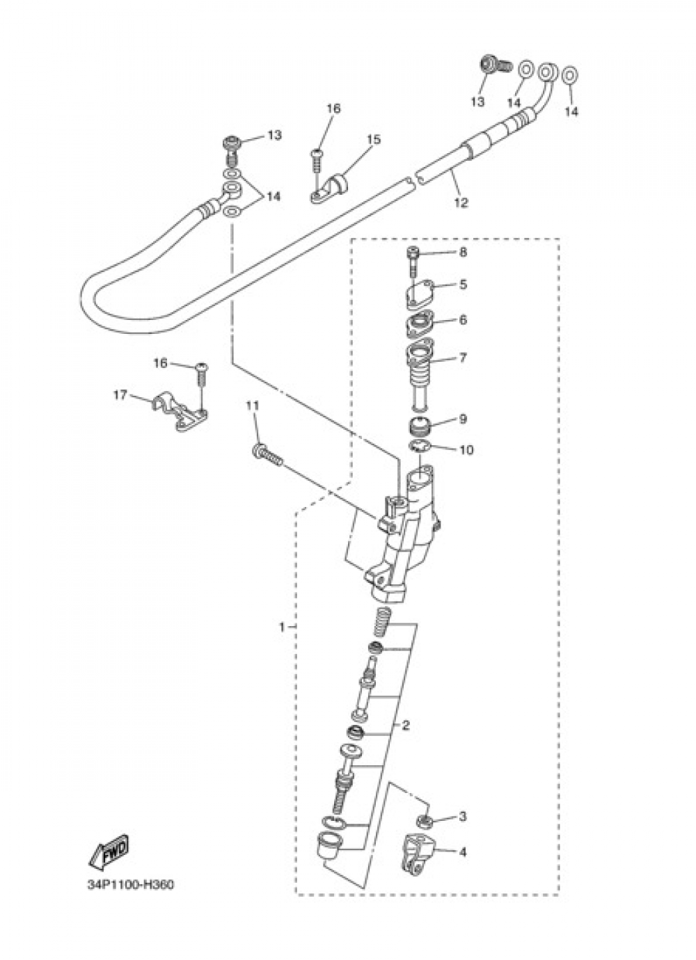 REAR MASTER CYLINDER Yamaha YZ250F 2011