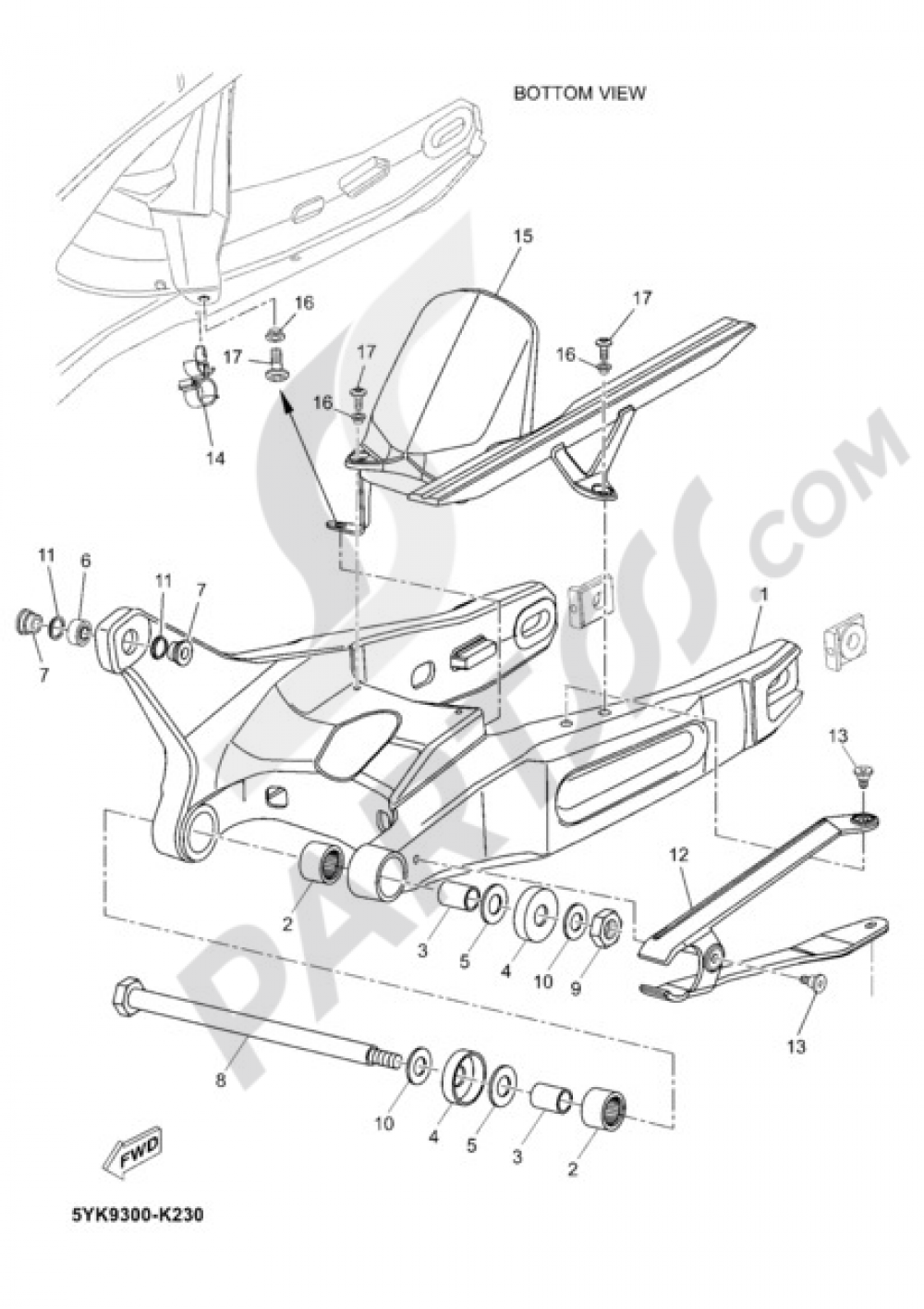 REAR ARM Yamaha MT-03 2011