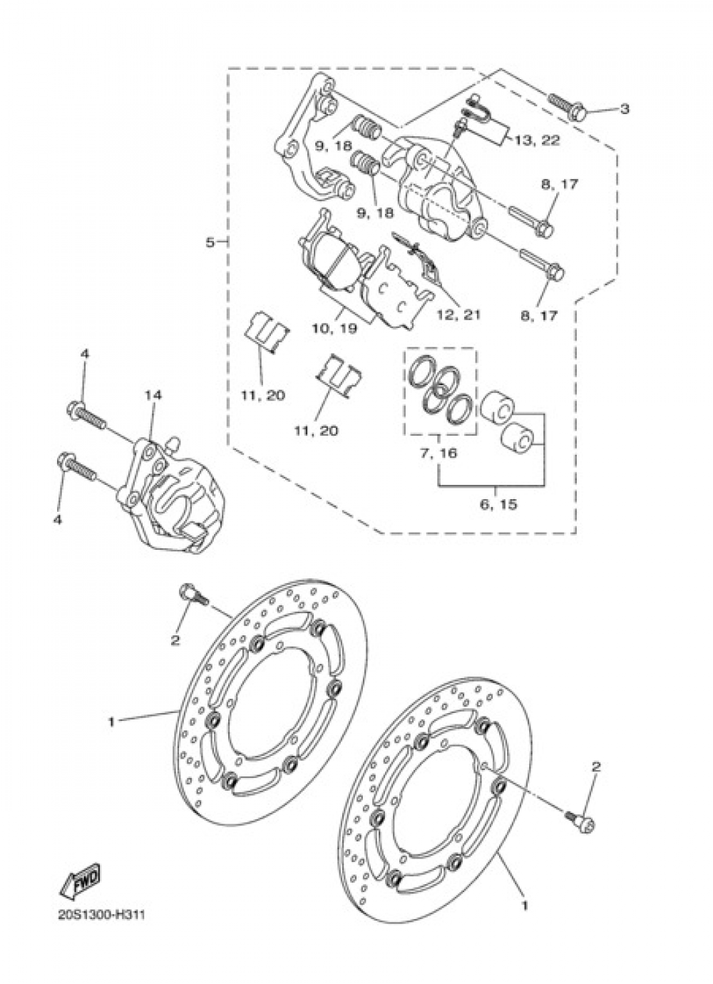 FRONT BRAKE CALIPPER Yamaha XJ6 2010