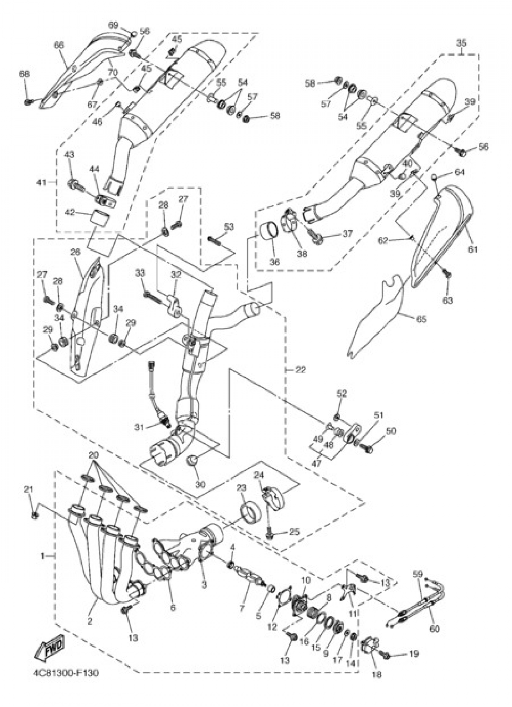 EXHAUST Yamaha YZF-R1 2007