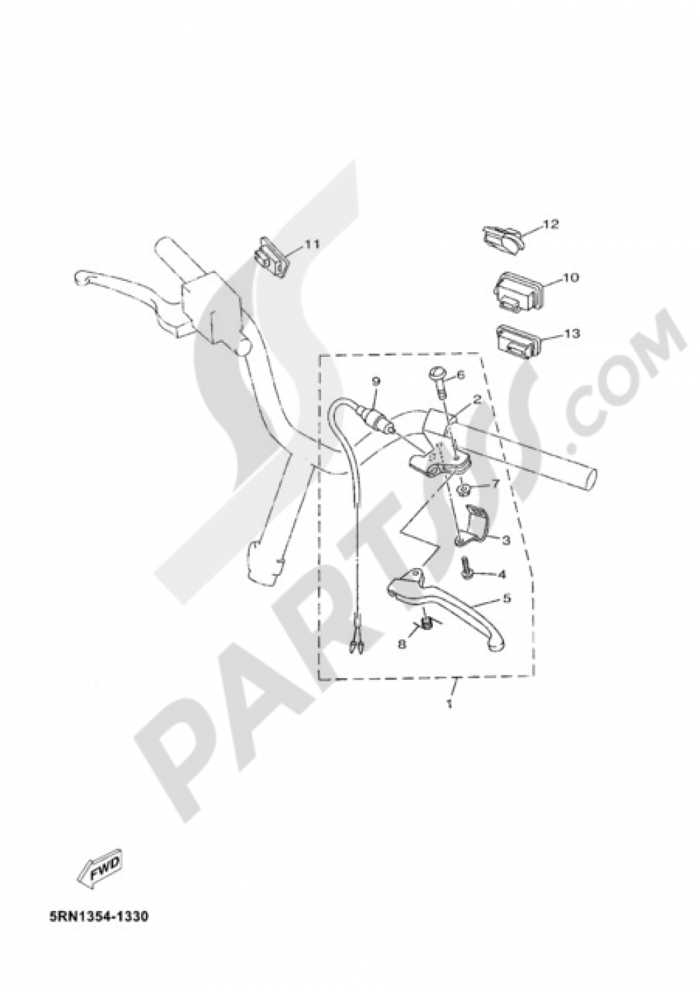 HANDLEBAR SWITCH AND LEVER Yamaha Neo's 2006