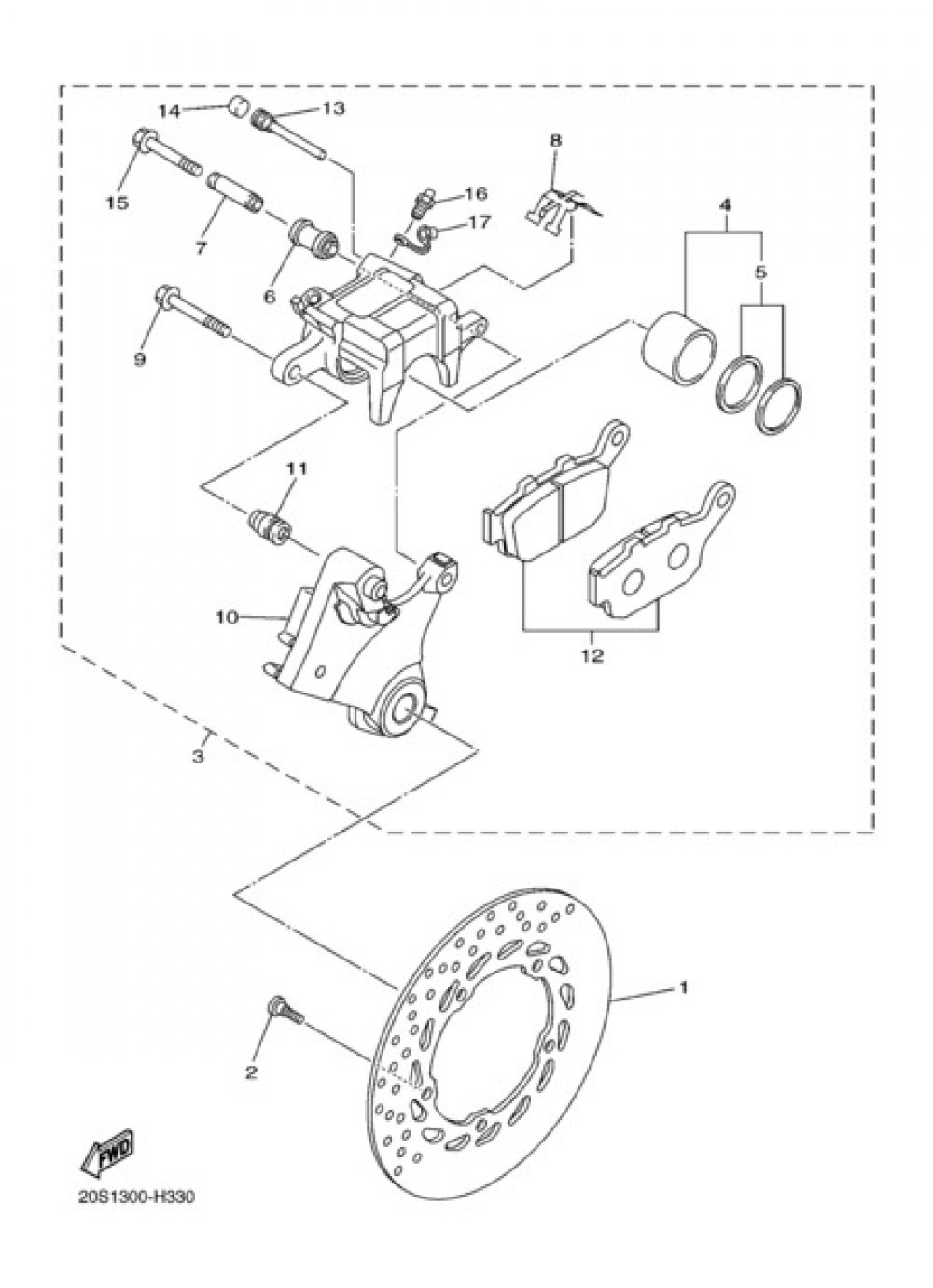 REAR BRAKE CALIPPER Yamaha XJ6 ABS 2011