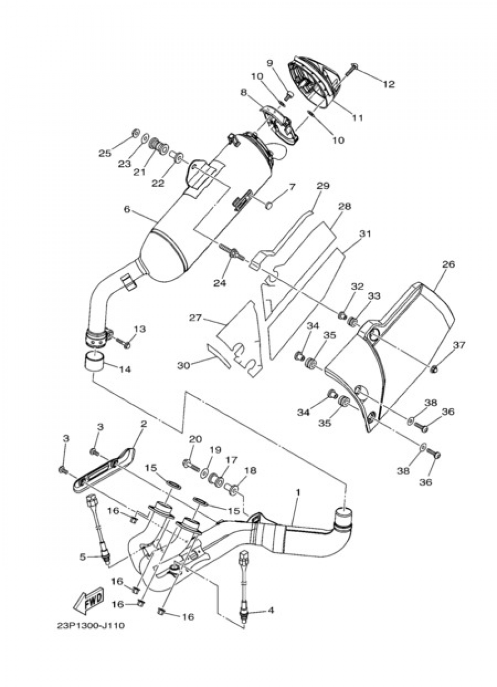 EXHAUST Yamaha XT1200Z SuperTenere 2010