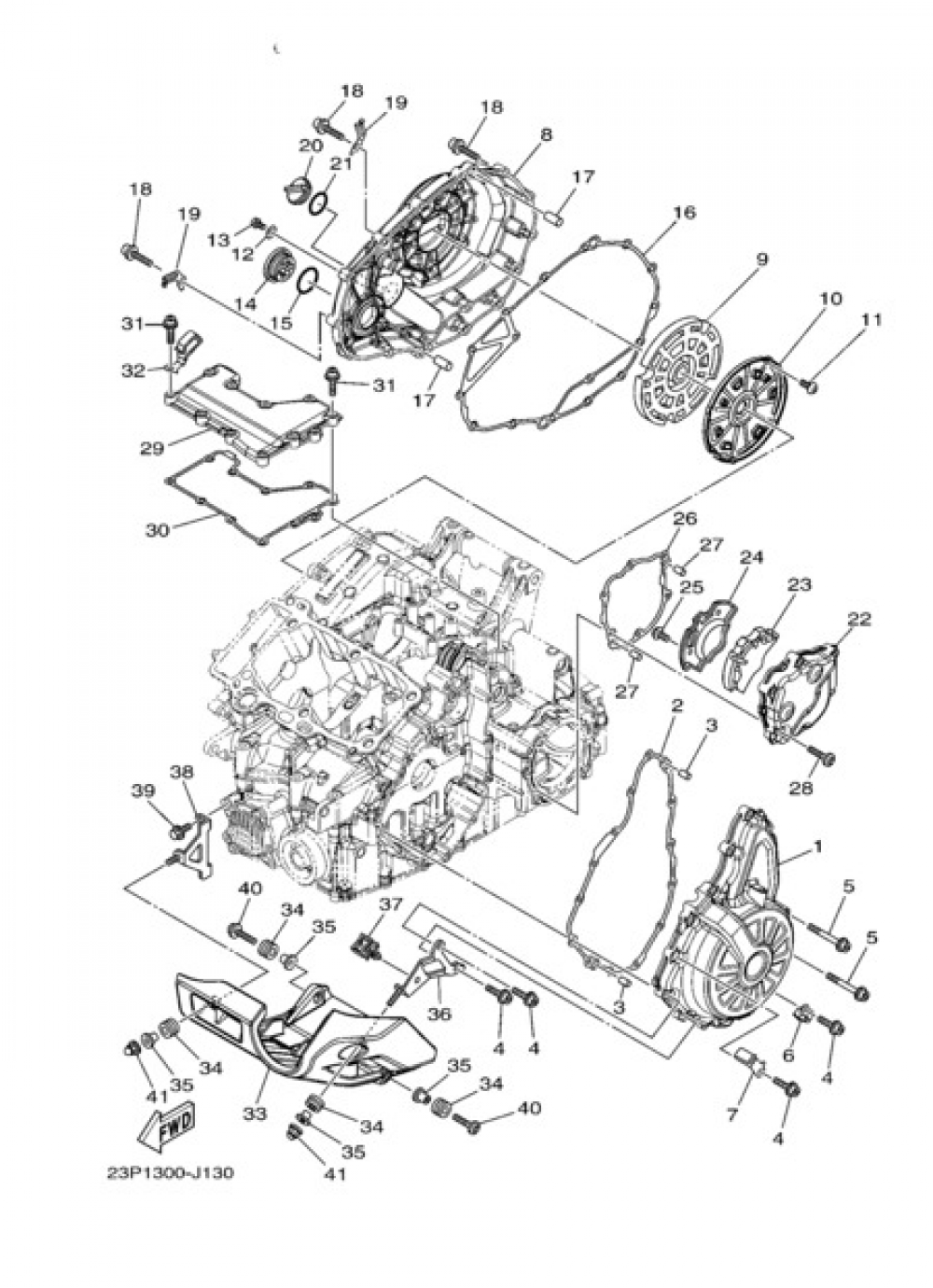 CRANKCASE COVER 1 Yamaha XT1200Z SuperTenere 2010