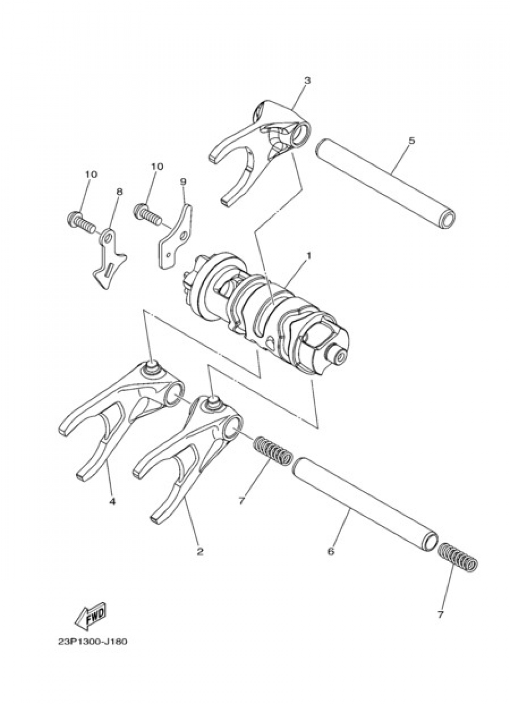 GEAR LEVER AND FORK Yamaha XT1200Z SuperTenere 2010