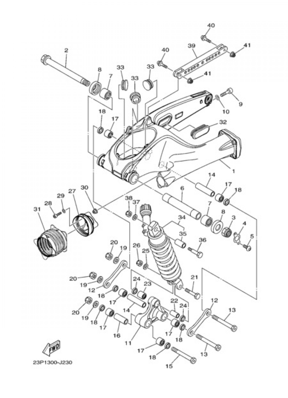 REAR ARM & SUSPENSION Yamaha XT1200Z SuperTenere 2010