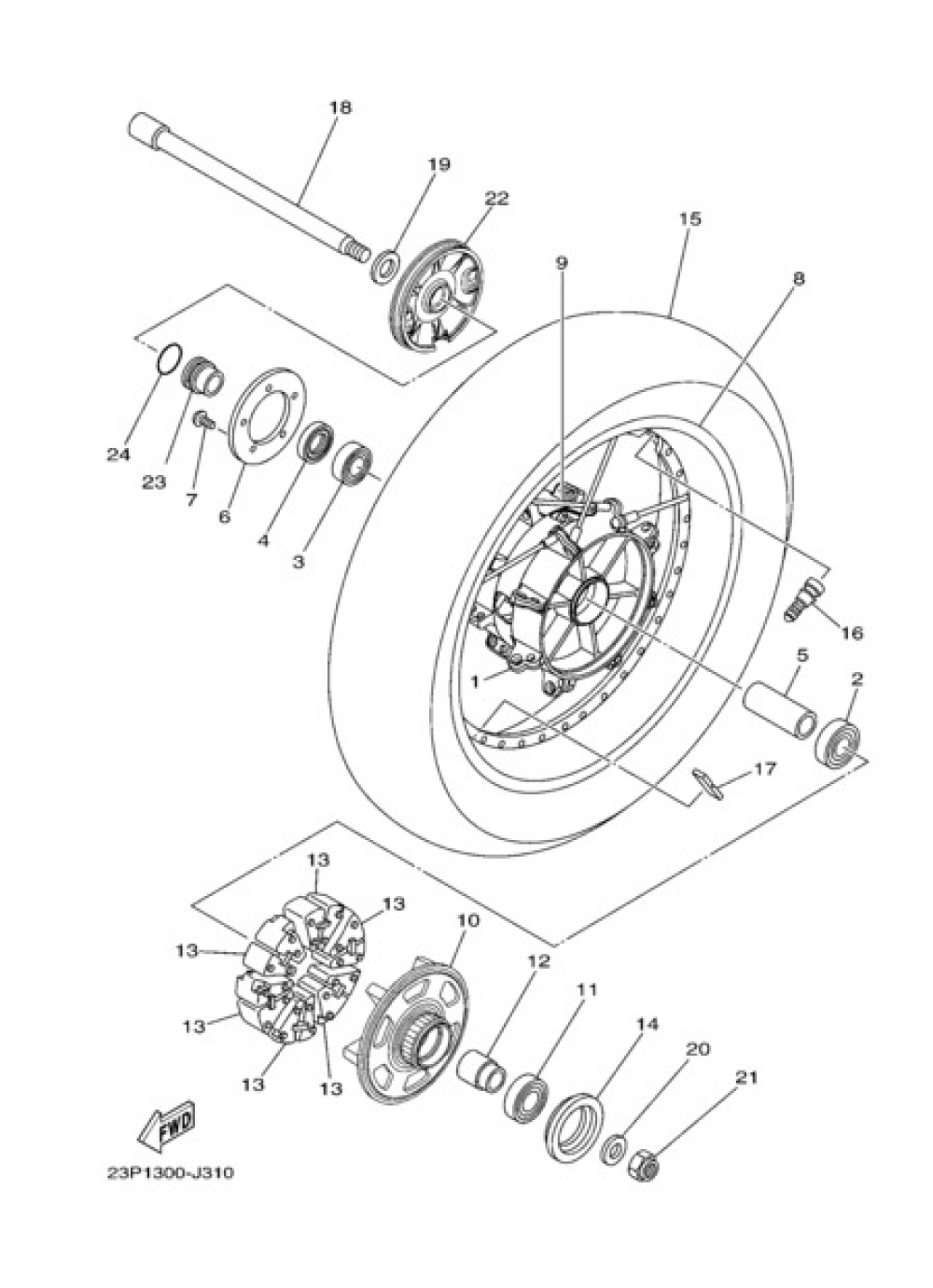 REAR WHEEL Yamaha XT1200Z SuperTenere 2010