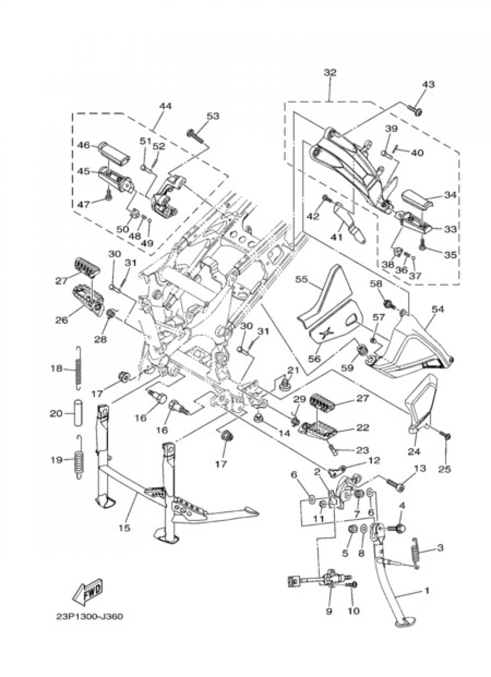 STAND & FOOTREST Yamaha XT1200Z SuperTenere 2010