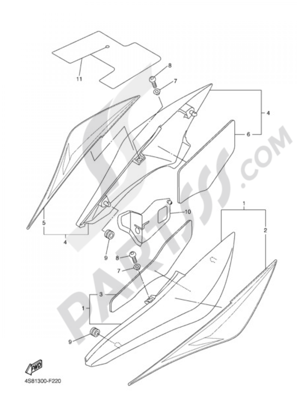 SIDE FAIRING / COWLING Yamaha FZ6 Fazer S2 2007