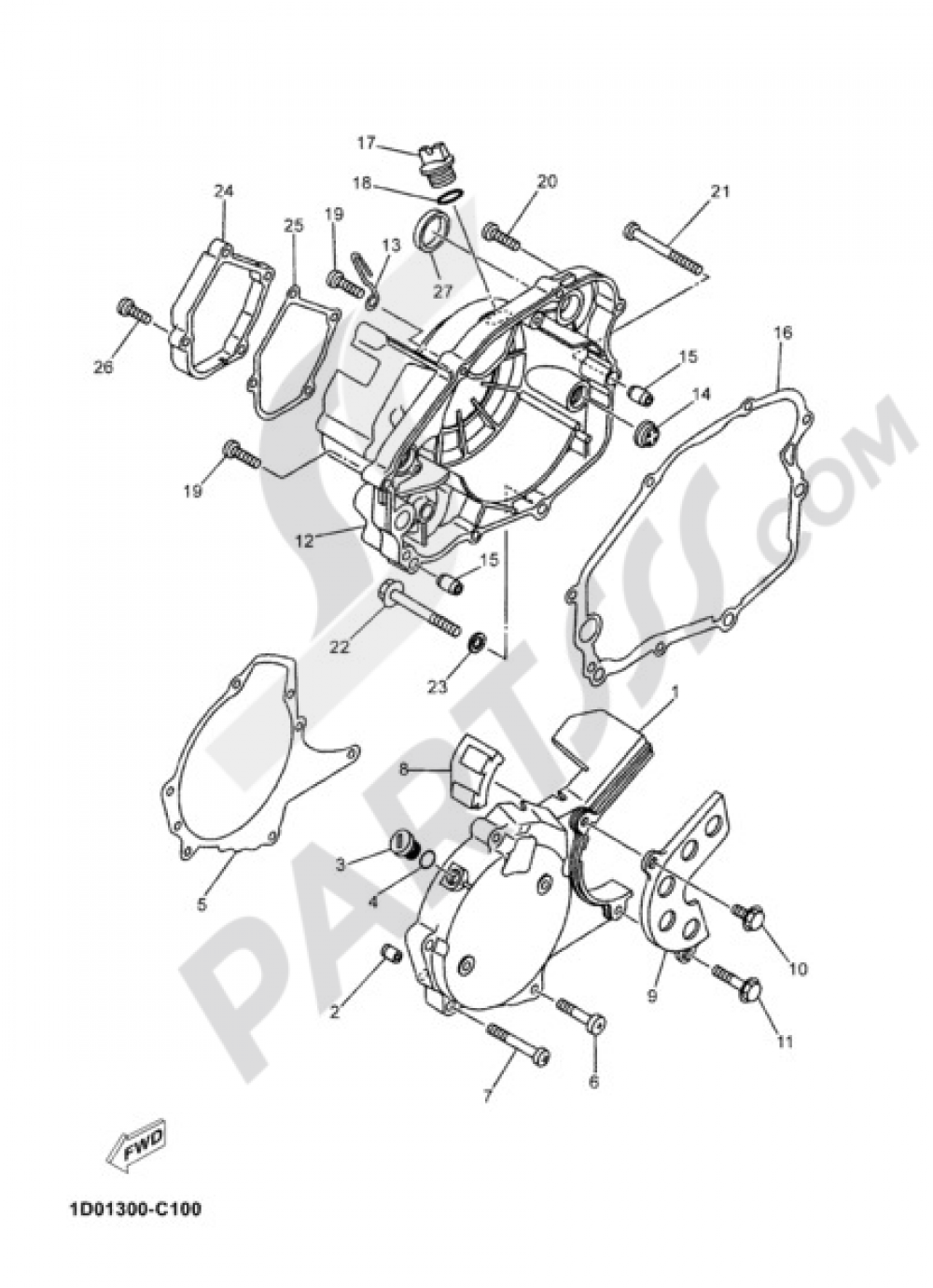 CRANKCASE COVER 1 Yamaha DT125R 2004