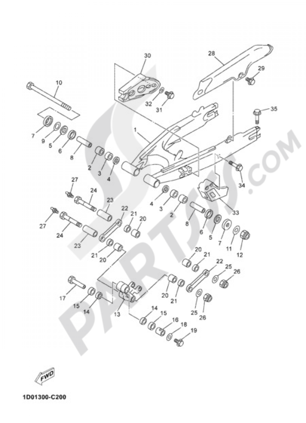 REAR ARM Yamaha DT125RE 2004