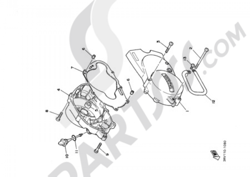 CRANKCASE COVER 1 Yamaha PW80 2000