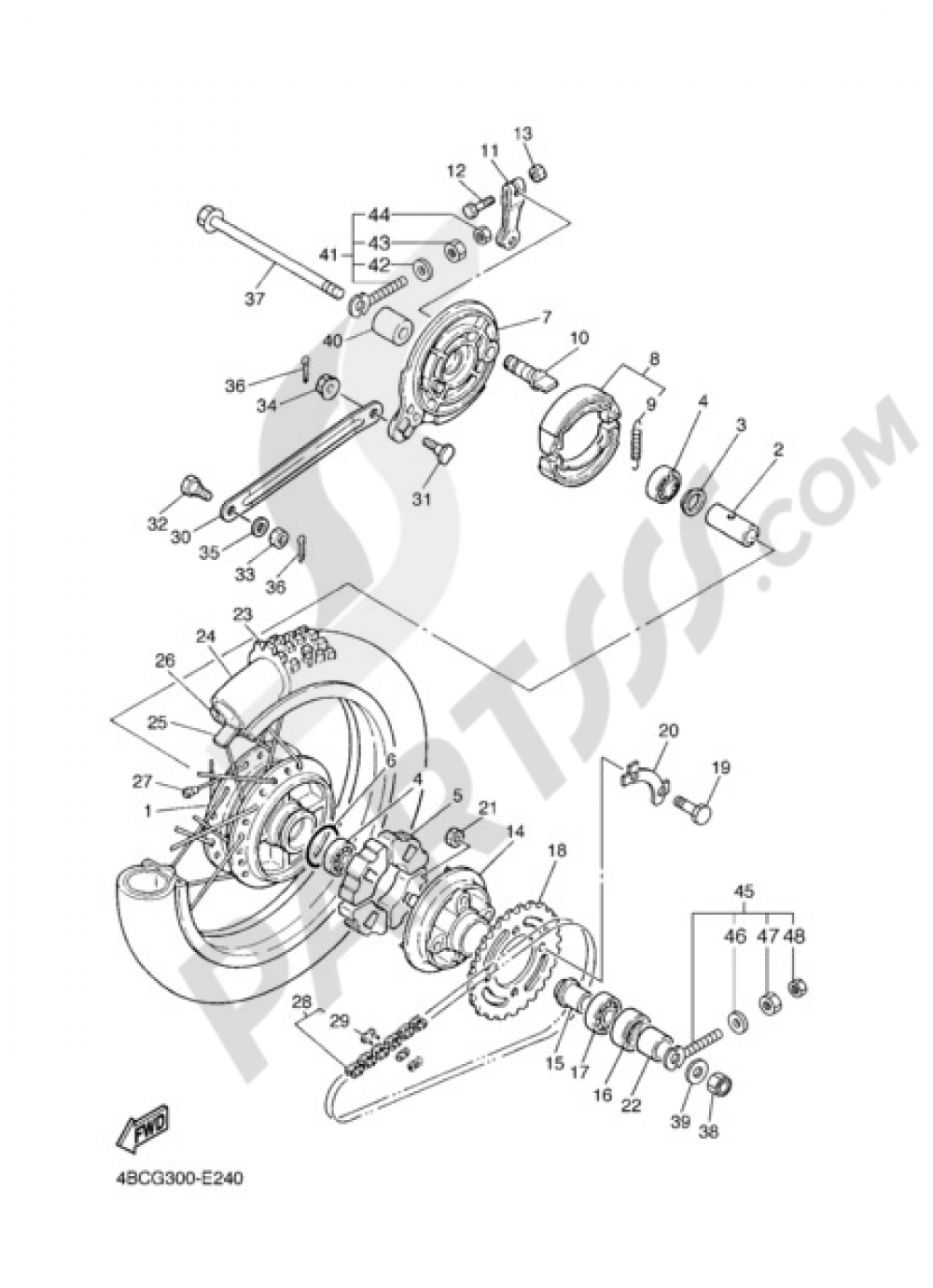 REAR WHEEL Yamaha PW80 2010