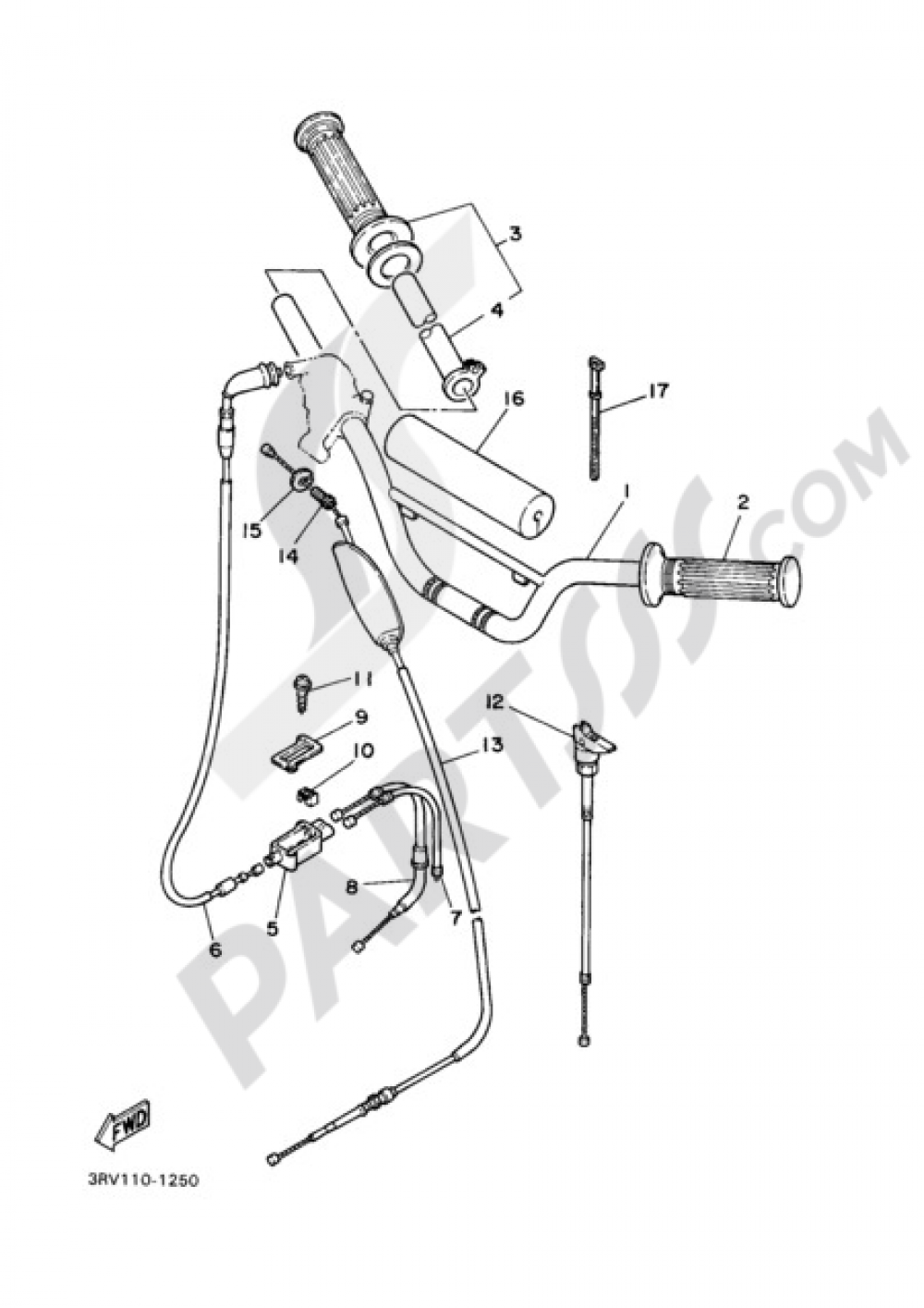 GUIDON & CABLES Yamaha PW80 2010